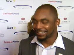 INTERVIEW: Ahmad Bradshaw on how it feels to have the Giants honored at 27th Anniversary Sports Spectacula Stock Footage