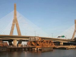 Leonard P. Zakim Bunker Hill Bridge Stock Footage