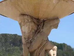 TILT DOWN Residenzbrunnen Fountain in Salzburg With The Figure Of Triton Stock Footage