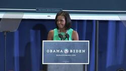 VOICED: Michelle Obama en campana News Clip