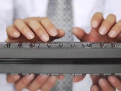 Finger tapping the keyboard Stock Footage