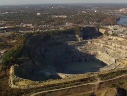 WS AERIAL View of mining and city / South Carolina, United States Stock Footage