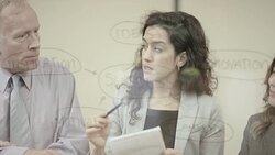 Adult female leader presenting business ideas to her team Stock Footage