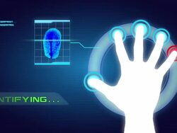 Fingerprint Scanner Futuristic Hi Tech Security System Stock Footage