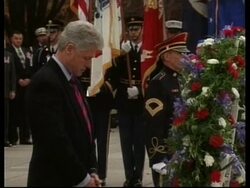 USA: BILL CLINTON ATTENDS VETERANS DAY CEREMONY News Clip