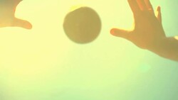 Men's hands bouncing volley ball. Stock Footage