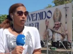 Cuba prepares for Pope visit Stock Footage