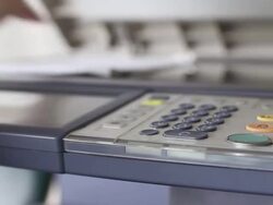 woman using photocopier, real time. Stock Footage