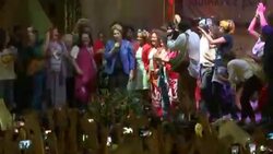 Dilma Rousseff addresses crowd at rally Instructional Video