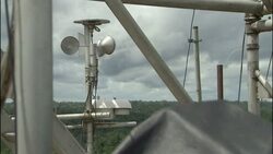 The wind spins wind cups on a wind gauge. Stock Footage