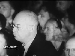 1952: DWIGHT EISENHOWER SPEECH: VS Large crowds at political rally, Dwight 'Ike' Eisenhower at podium speaking (SOT) about American foreign policy, people, some w/ signs, cheering, Eisenhower talking about the Korean War, election, peace. Campaign Instructional Video