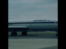 UPITN 19 4 80 SOVIET DELEGATION ARRIVAL FOR MEETINGS WITH MUGABE News Clip