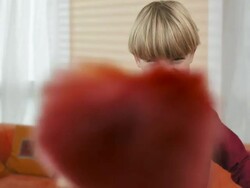 HD DOLLY: Boy Dusting At The Camera Stock Footage