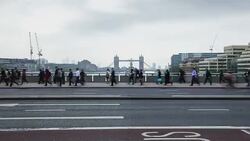 London Bridge during Rush Hour, time lapse Stock Footage