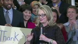 VOICED : Listos para Hillary candidata News Clip