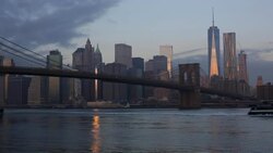One World Trade Center and Downtown Manhattan across the Hudson River, New York, Manhattan, United States of America Stock Footage