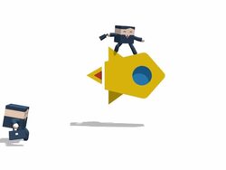 Businessman riding on rocket Stock Footage