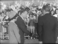 Prince Akihito and Princess Michiko Arrive for South American State Visit Stock Footage