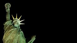 Statue of Liberty at Night Stock Footage