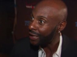 INTERVIEW: Former NFL player Jerry Rice talking about being at the party, his favorite teams, the draft and Verizon's new app. Stock Footage