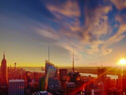 Grand Sunset over Manhattan, New York City. Stock Footage