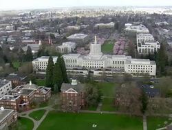 WS AERIAL ZI View of oregon state capitol / Oregon, United States Stock Footage
