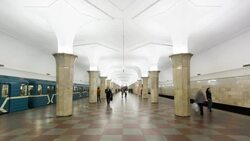 Russia, Moscow, Metro station platform - Time lapse Stock Footage
