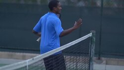 Tennis players shaking hands after match.  - Slow Motion Stock Footage