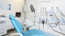 DOLLY SHOT: Dentist office Stock Footage