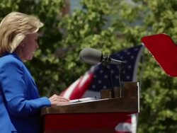Hillary Clinton Holds Campaign Kick-Off Rally In NYC Stock Footage