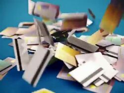 Credit cards falling CG Stock Footage