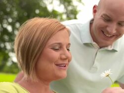 HD: Loving Husband Surprise Her Pregnant Wife Stock Footage