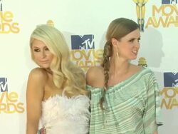 Paris Hilton, Nicky Hilton at the 2010 MTV Movie Awards at Universal City CA. (Footage by WireImage Video/GettyImages) Stock Footage
