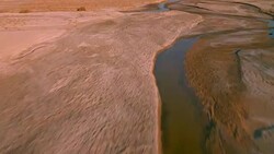Death Valley National Park Aerial Fly-Over of Saratoga Springs Oasis Stock Footage
