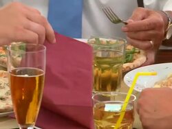 HD DOLLY: Eating Out Stock Footage