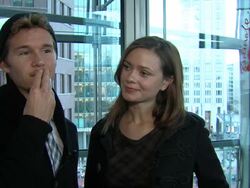 INTERVIEW: Ryan Kwanten and Maeve Dermody on their secret powers at the 61st Berlin Film Festival: Griff The Invisible Interviews at Berlin . (Footage by WireImage Video/GettyImages) Stock Footage