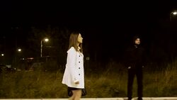 Robber stealing businesswoman bag in the street Stock Footage