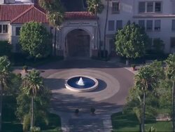 Aerial TS HA CU and ZI Paramount Pictures gateway / Hollywood, California, United States.   Stock Footage