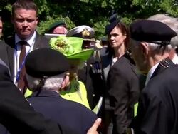 Queen Elizabeth II Meeting Veterans in Bayeux News Clip