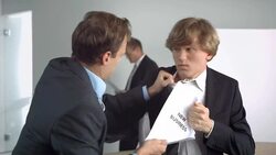 HD Super Slow-Mo: Businessmen Fighting For New Business Stock Footage