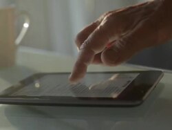 Tablet on table     DE CM INF BU Stock Footage