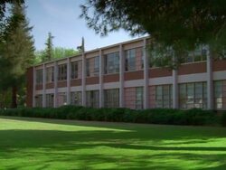 WS PAN  Red brick high school and classrooms / Van Nuys,California,United States Stock Footage