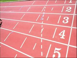 MS relay athletes running over finish line, Australia Stock Footage
