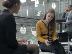 Business meeting in office lobby Stock Footage