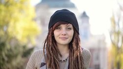 Teen looking at camera Stock Footage