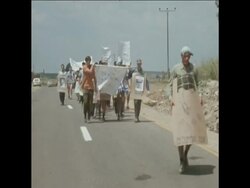 SYND 12/05/71 RUSSIAN JEWS MARCHING TO JERUSALEM PROTESTING THE TRIAL OF NINE JEWS IN RUSSIA News Clip