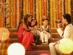 Family enjoying in diwali festival Stock Footage
