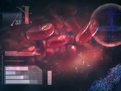 Bacteria and DNA molecules on a computer screen. Stock Footage