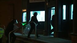 Riot police arriving at a disturbance at HMP Birmingham which has spread to four wings of the prison. News Clip