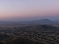 WS PAN View of landscape at sunset / Mexican American Frontier, United States Stock Footage